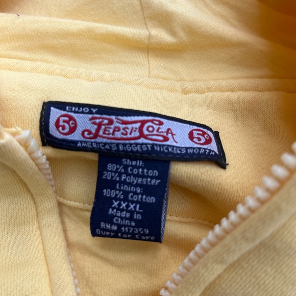 Yellow Varsity Pepsi cola zip up sweater Size 2XL - Picture 3 of 4